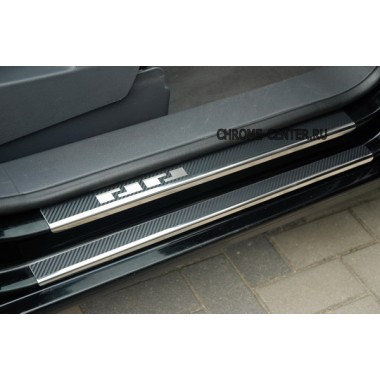 Накладки на пороги 8 шт (carbon) VW JETTA 5 (2005-2010) бренд – Alu-Frost (Польша) главное фото